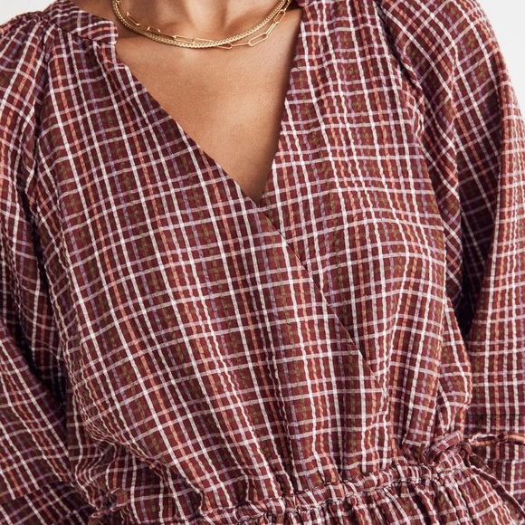MADEWELL Seersucker Wrap Mini Dress Size XL - Picture 15 of 15